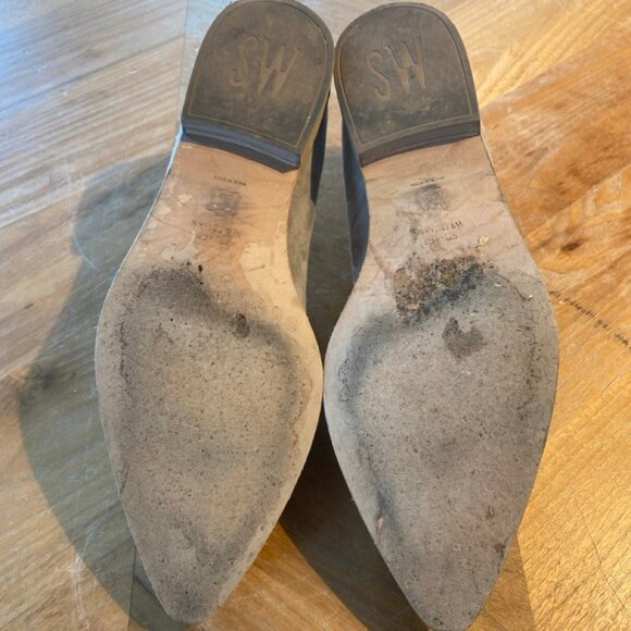 Stuart Weitzman Suede Metal Tassel Loafer in Fossil Taupe Size 7M - Picture 3 of 5